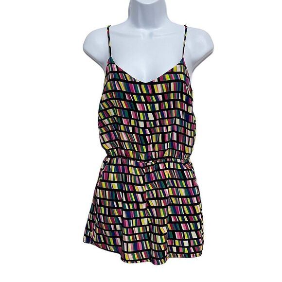 SALE!! Vintage Made in USA Geo Print Sleeveless Short Romper XS - Picture 1 of 6